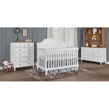 Evolur Julienne 2 Piece Nursery Set in Brush White and Toffee, , large