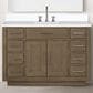 Lexora Home Abbey 48" Single Bathroom Vanity in Grey Oak with 2 cm White Quartz Top and Rectangular Sink, , large