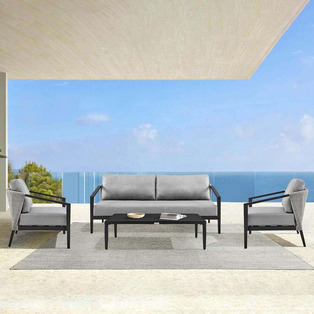 Blue River Palma 4-Piece Patio Lounge Set in Dark Grey, , large