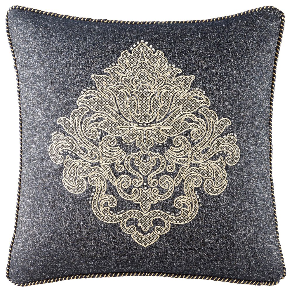 BCP Home Waterford Vaughn 18" x 18" Decorative Pillow in Navy and Gold, , large