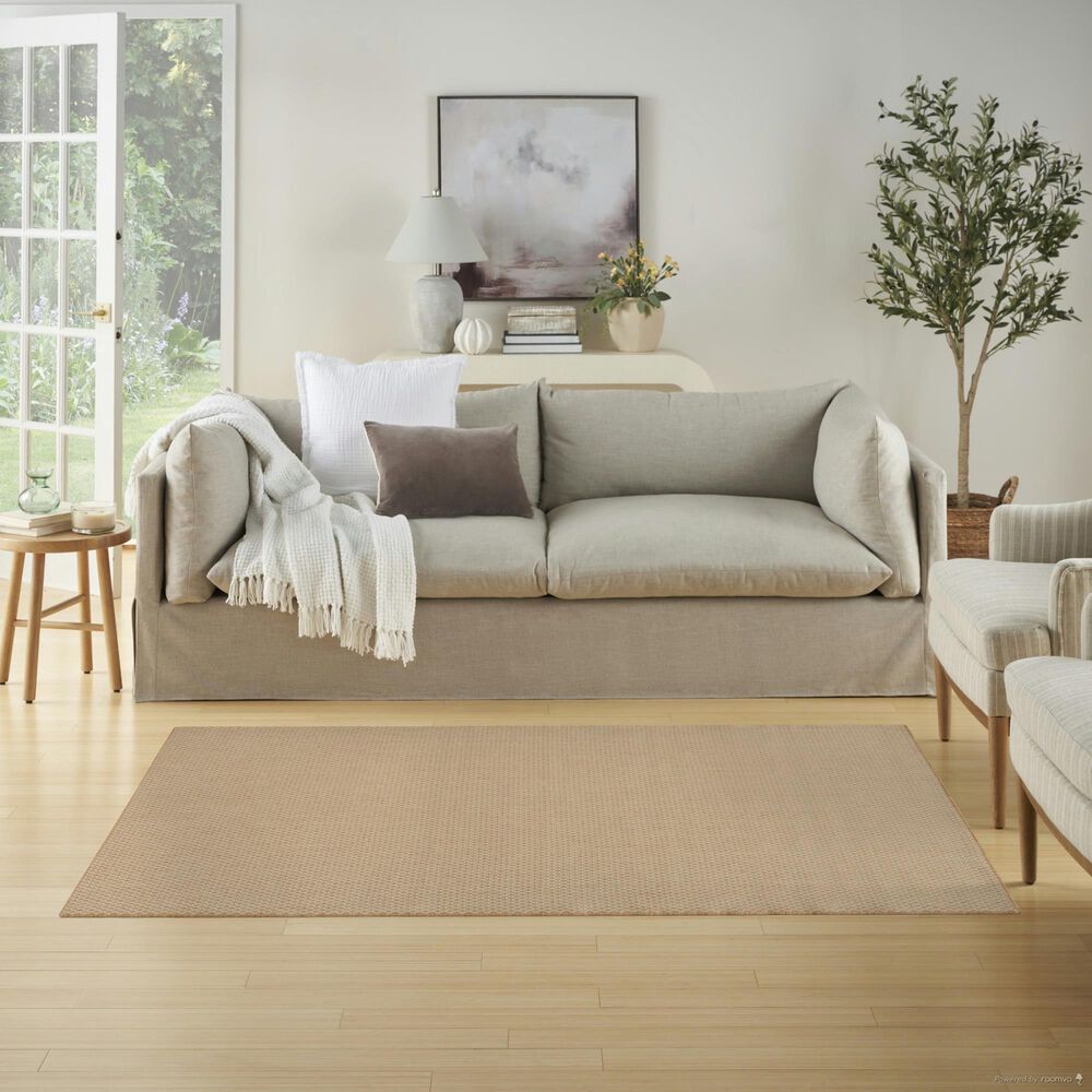 Nourison Courtyard Jute and Ivory 4&#39; x 6&#39; Indoor/Outdoor Area Rug, , large