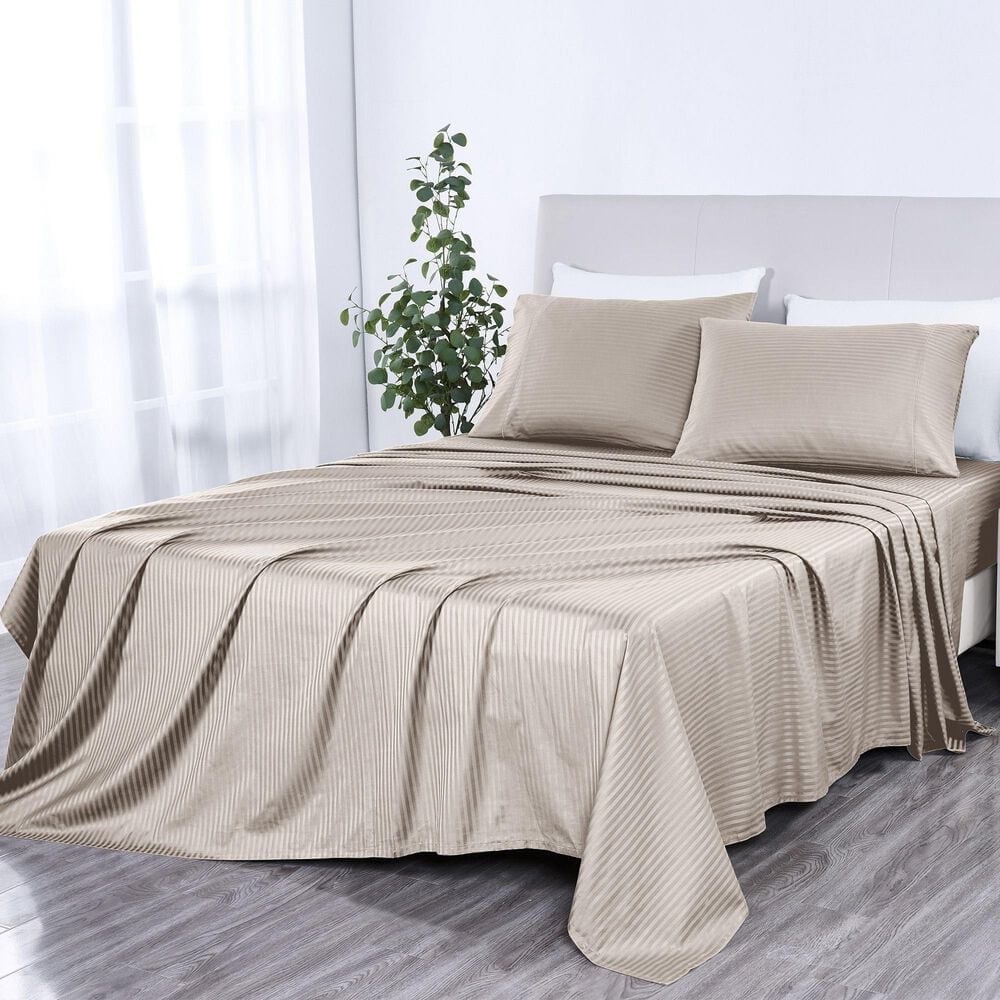 Trade Linker 4-Piece Queen 500 Thread Count Sheet Set in Beige, , large