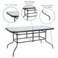 Flash Furniture Brazos 7-Piece Patio Dining Set in Black, , large