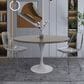 Leisuremod LeisureMod Verve Collection 48 Round Dining Table, White Base with Dark Maple MDF Top, , large