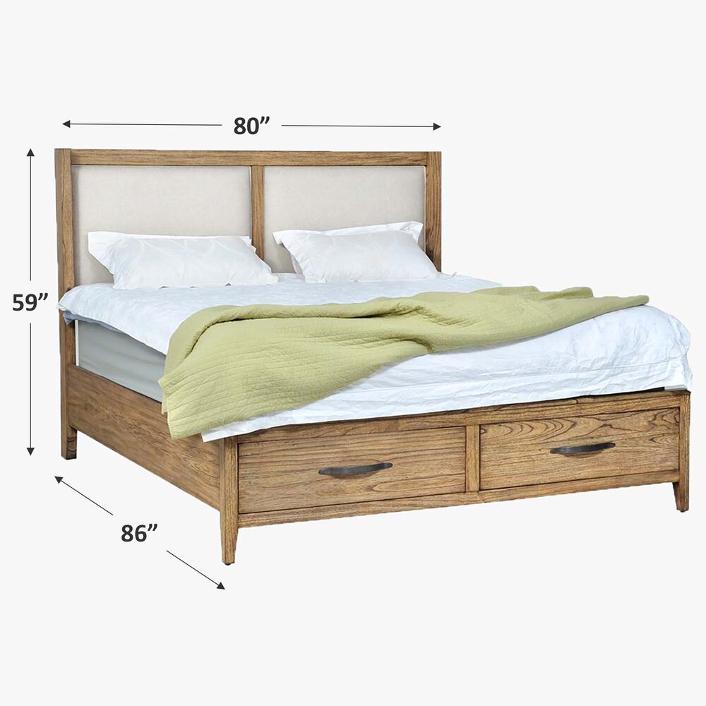 Cedar and Sage Belgium King Storage Bed in Sandrift, , large