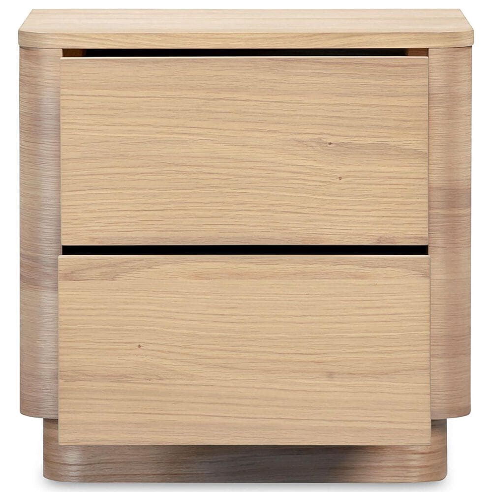 Moe&#39;s Home Collection Round Off 2-Drawer Nightstand in Natural, , large