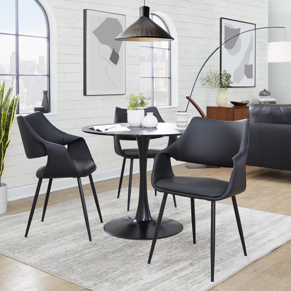 LumiSource Curvo Arm Chair in Black &#40;Set of 2&#41;, , large