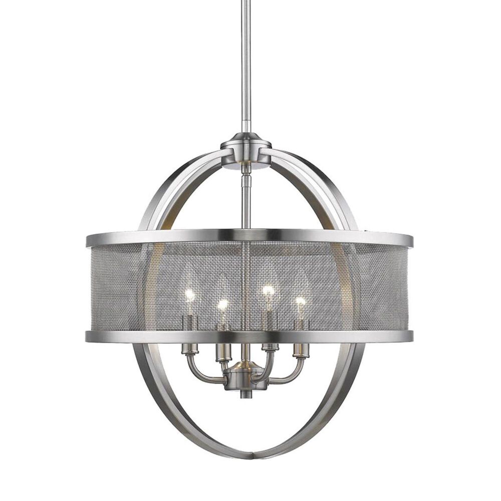 Golden Lighting Colson PW 4-Light Chandelier (with shade) in Pewter, , large