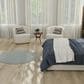 Nourison Courtyard Ivory and Aqua 4" Round Indoor/Outdoor Area Rug, , large