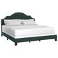 Richlands Furniture Cynthia King Panel Bed with Green Upholstery in Black, , large