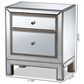 Baxton Studio Fadri Mirrored 2-Drawer End Table in Antique Silver, , large