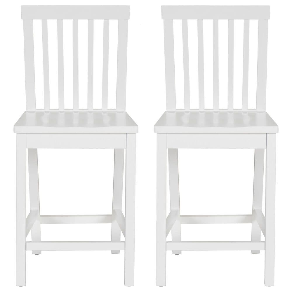 Linon Home Decor Percival Counter Stool in Bright White (Set of 2), , large
