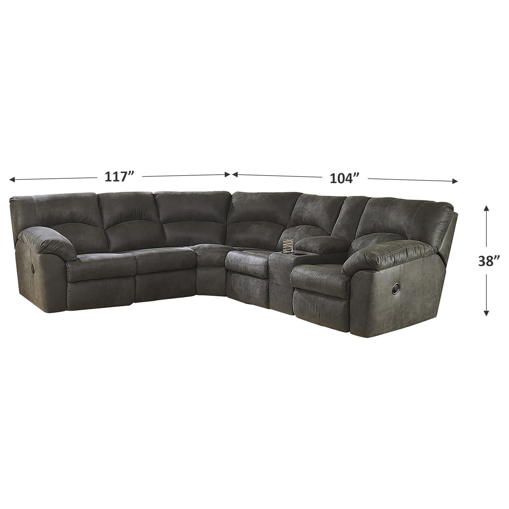 Signature design by ashley shop tambo reclining sectional in pewter