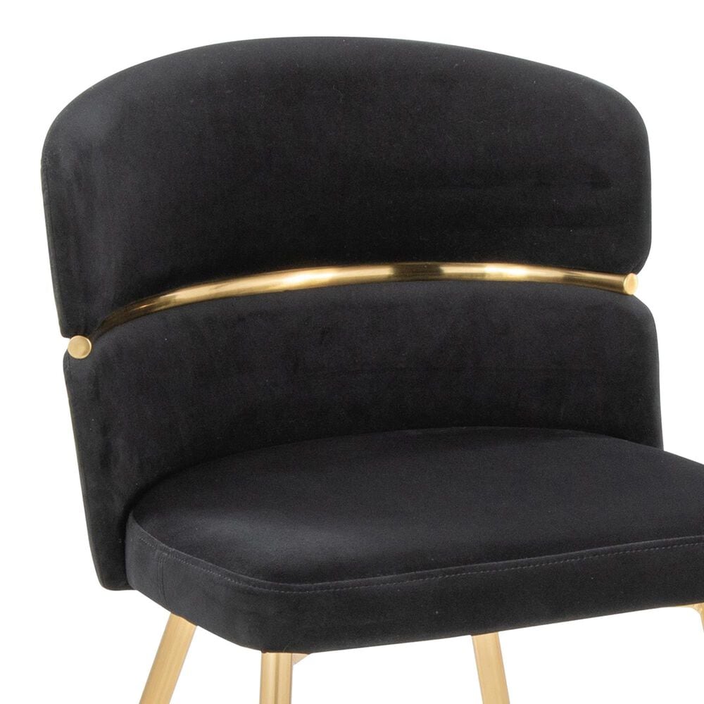 Lumisource Cinch Side Chair with Black Velvet Cushion in Gold &#40;Set of 2&#41;, , large