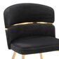 Lumisource Cinch Side Chair with Black Velvet Cushion in Gold (Set of 2), , large
