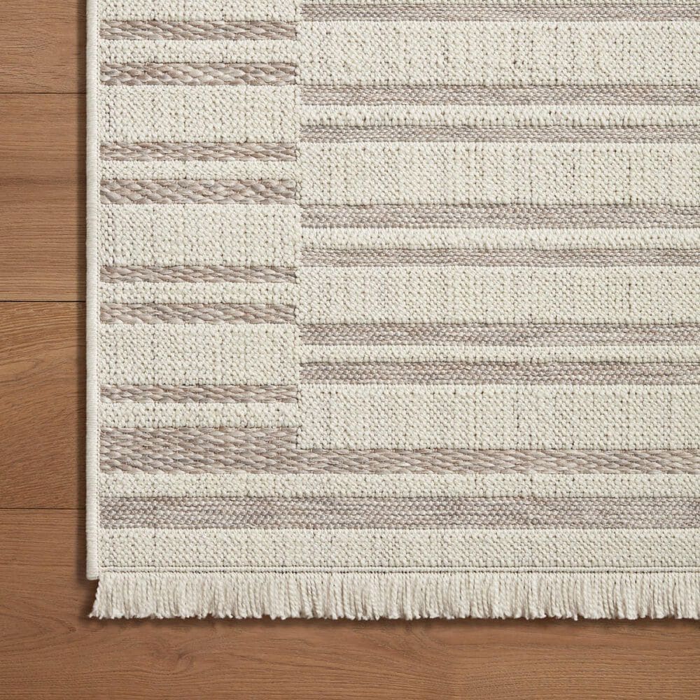 Amber Lewis x Loloi Malibu MAB-03 5&#39;1&quot; x 7&#39;7&quot; Ivory and Dove Indoor/Outdoor Area Rug, , large
