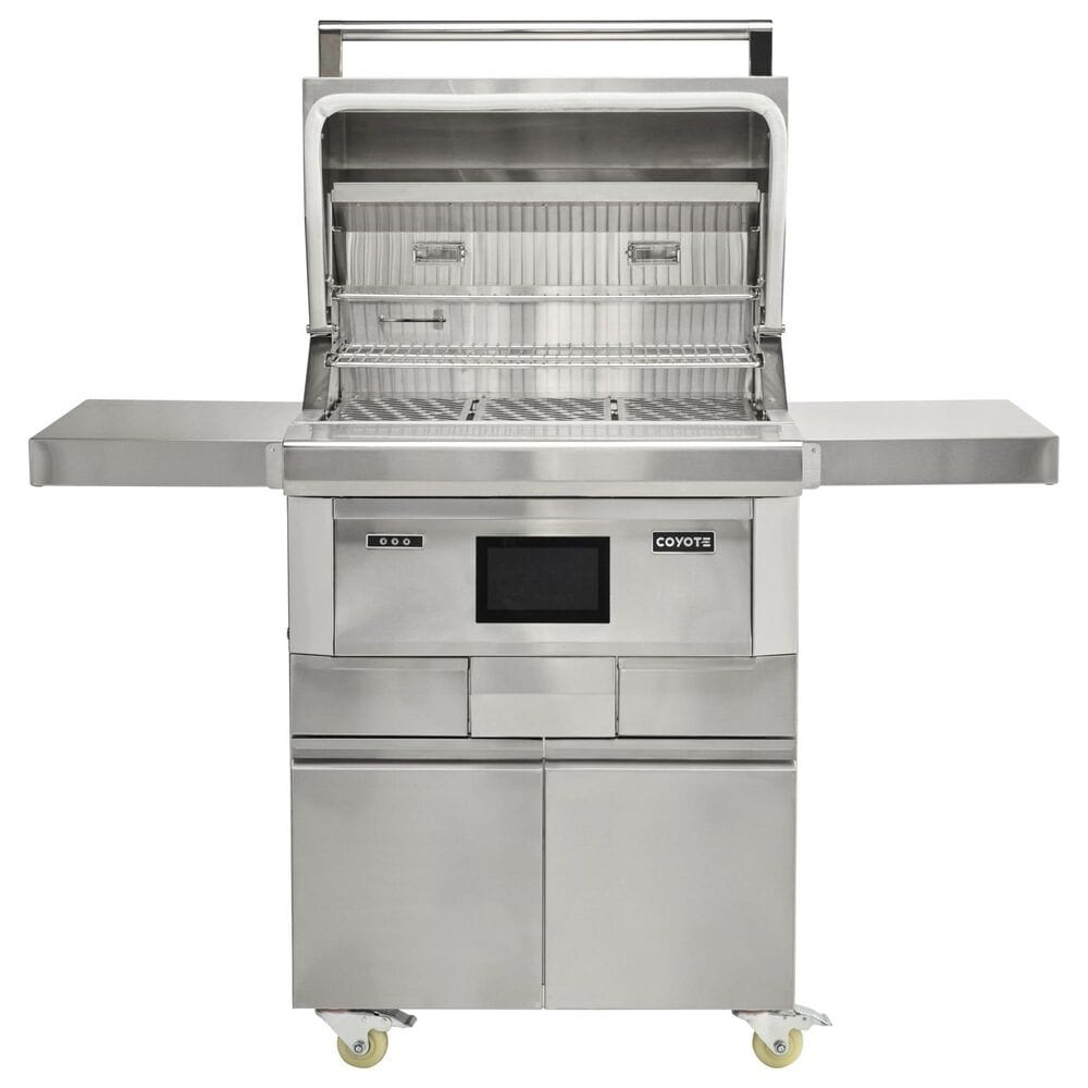 Coyote Outdoor 28&quot; Gen3 Freestanding Pellet Grill with Cart in Stainless Steel, , large