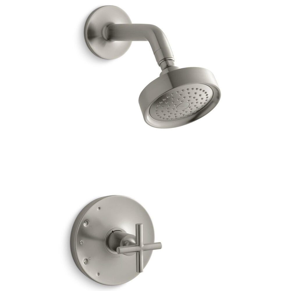 Kohler Purist Rite-Temp Shower Trim Kit with Cross Handle in Vibrant Brushed Nickel, , large