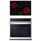 LG 2-Piece Kitchen Package with 4.7 Cu. Ft. Wall Oven and 30" Electric Cooktop in Print Proof Stainless Steel and Black, , large