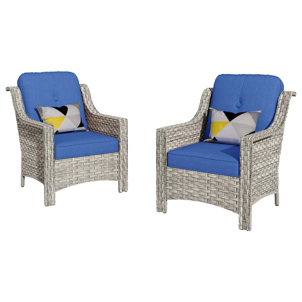 HOMLUX 6-Piece Patio Conversation Set with Coffee Table in Navy Blue, , large