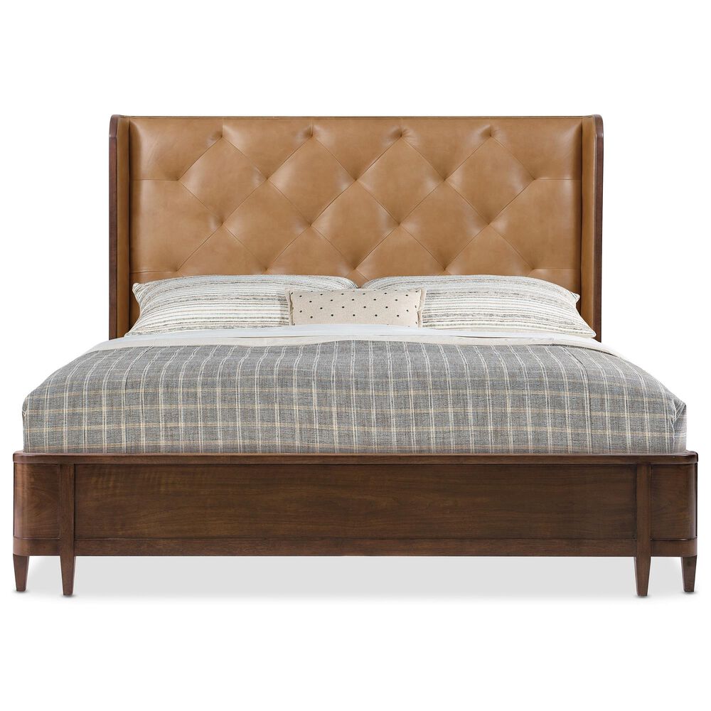 Hooker Furniture Archives King/California King Upholstered Headboard in Classic Walnut, , large