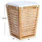 Household Essentials Slatted Hamper with Cushioned Lid and Removable Bag in Natural, , large