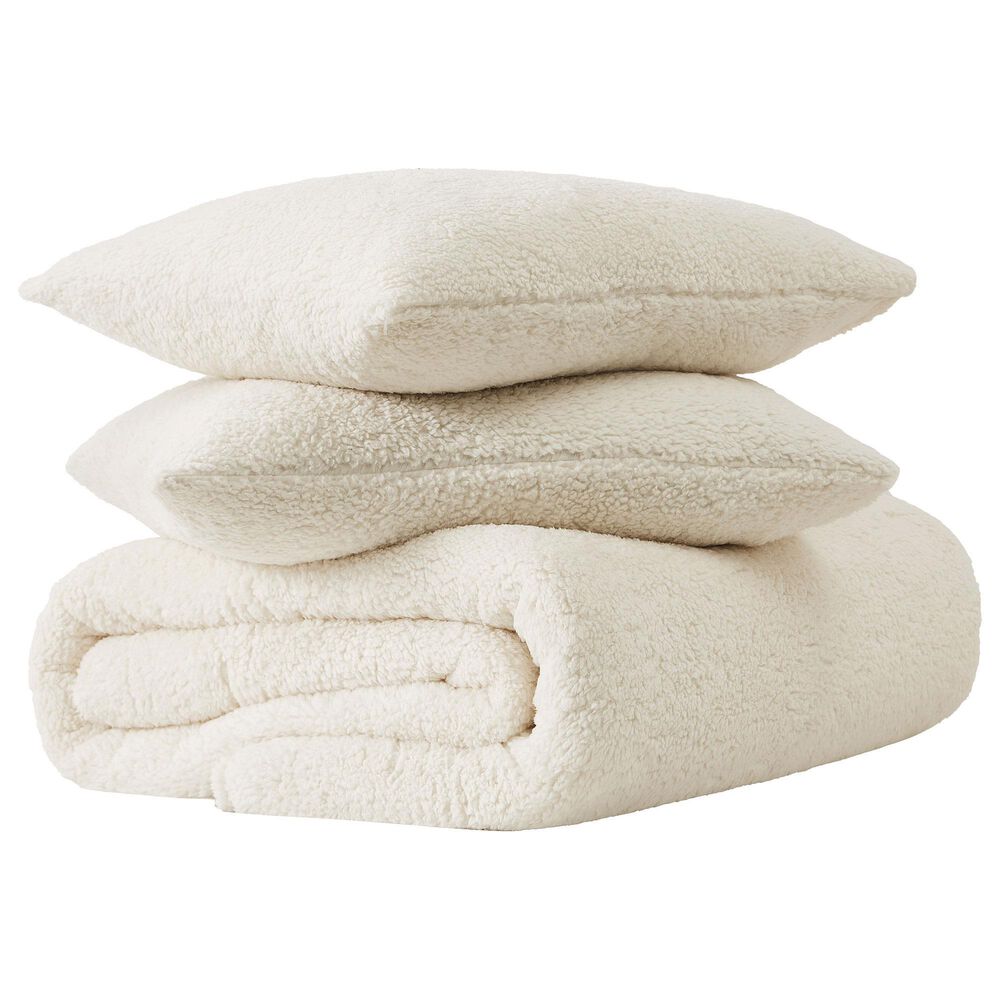 Pem America Marshmallow Sherpa 2-Piece Twin Comforter Set in Ivory, , large