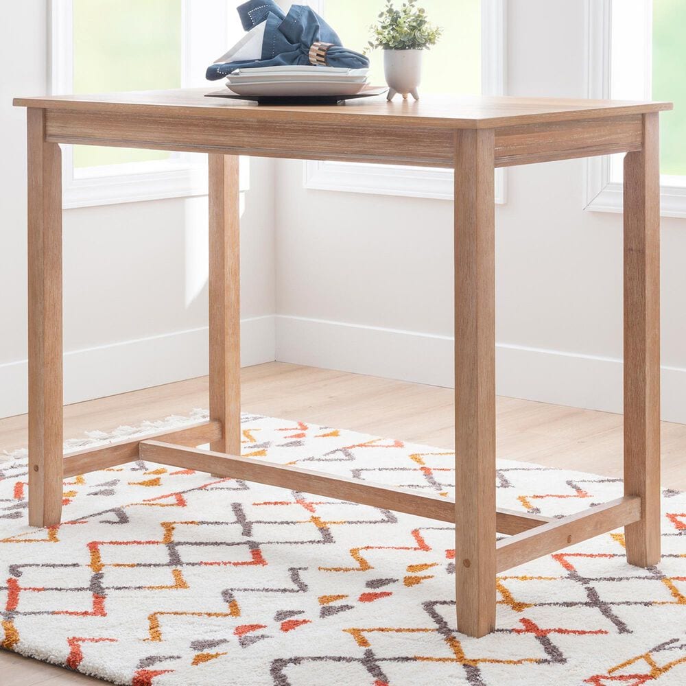 Linon Home Decor Claridge Counter Height Pub Table in Distressed Natural - Table Only, , large