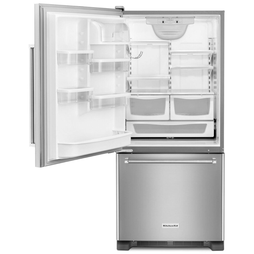 KitchenAid 18.67 Cu. Ft. Width Full Depth Bottom Mount Refrigerator in Stainless Steel, , large