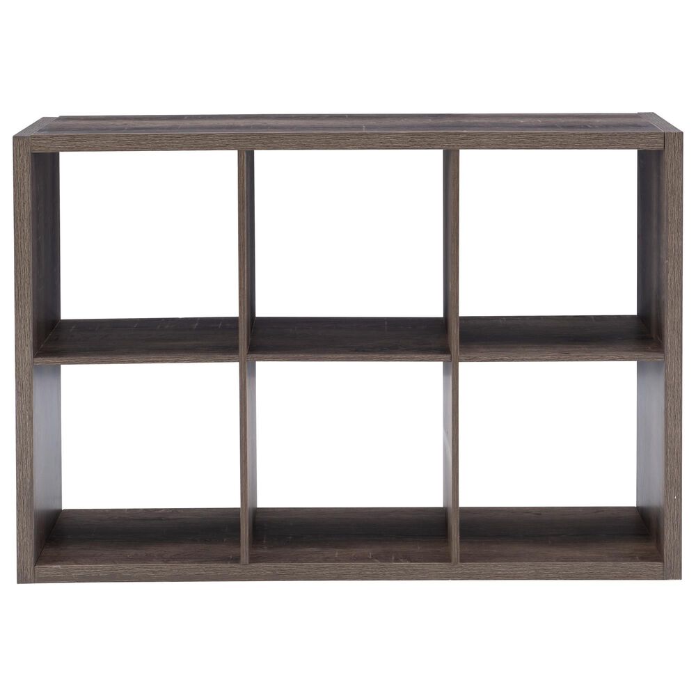 Linon Home Decor Galli 6-Shelf Bookcase in Grey, , large