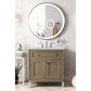 James Martin Vanities Chicago 30" Single Bathroom Vanity in Whitewashed Walnut with 3 cm Carrara White Marble Top and Rectangular Sink, , large