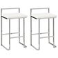 Ashley Madanere Bar Stool Set of 2 in White/Chrome Finish, , large
