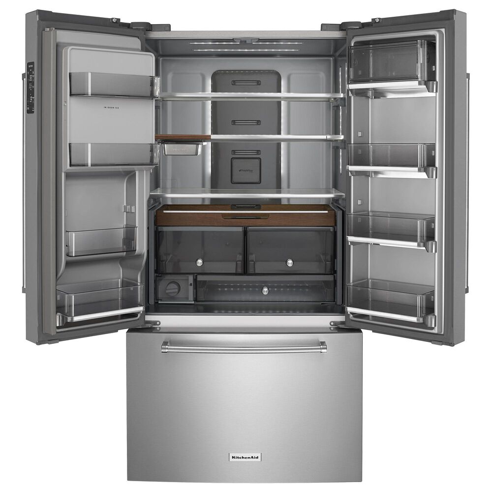 KitchenAid 2-Piece Kitchen Package with 23.8 Cu. Ft. Refrigerator and 24&quot; Built In Towel Bar Dishwasher in Stainless Steel, , large