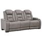 Ashley The Man-Den Power Reclining Sofa with Adjustable Headrest in Gray, , large
