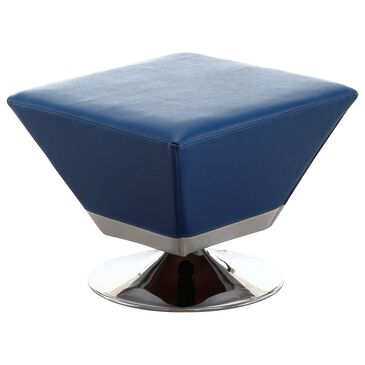 Dayton Diamond Swivel Ottoman in Blue, , large