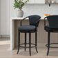 Armen Living Otis Counter Height Stool with Night Life Blue Upholstery in Dark Brown, , large