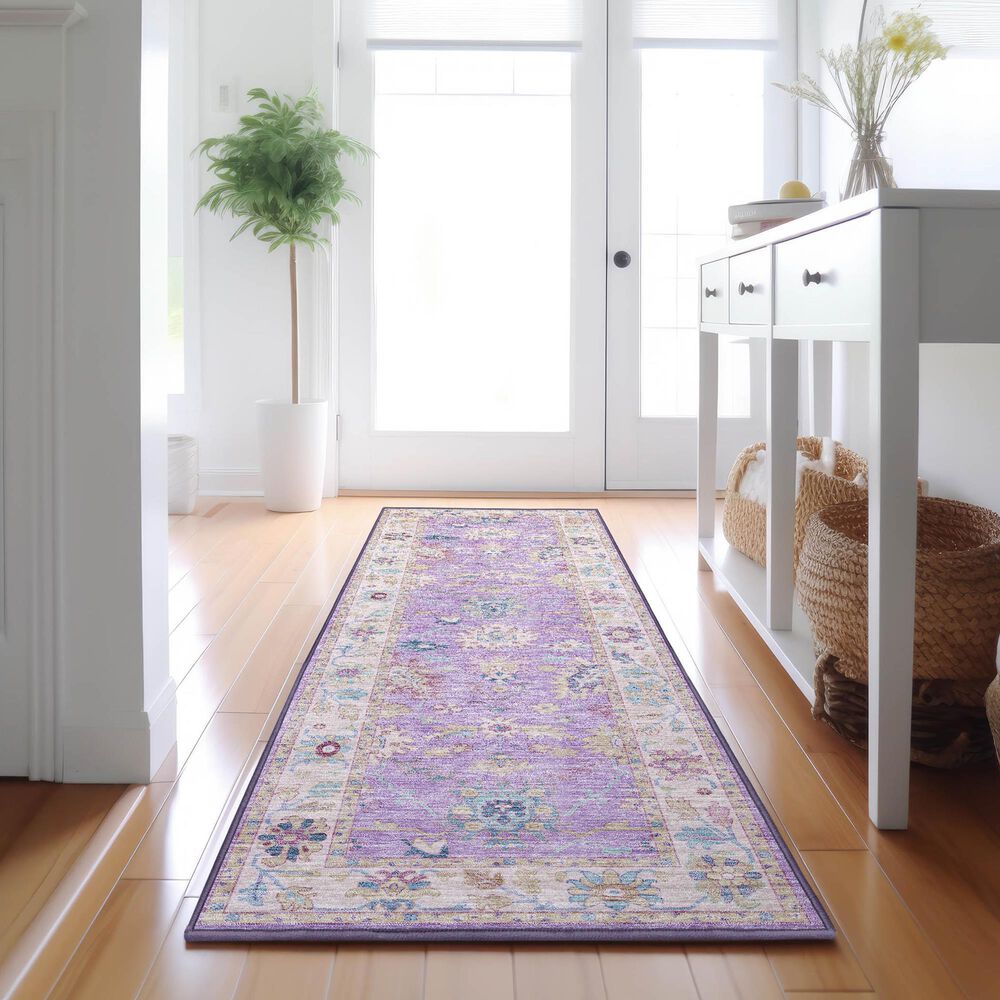 Dalyn Rug Company Hatay HY7 2&#39;3&quot; x 7&#39;6&quot; Purple Runner, , large