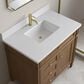 James Martin Brittany 36" Single Bathroom Vanity in Pecan with Single Hole 3 cm White Zeus Silestone Top and Rectangular Sink, , large