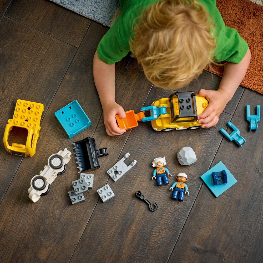 LEGO Duplo 3-In-1 Construction Vehicles Building Set, , large