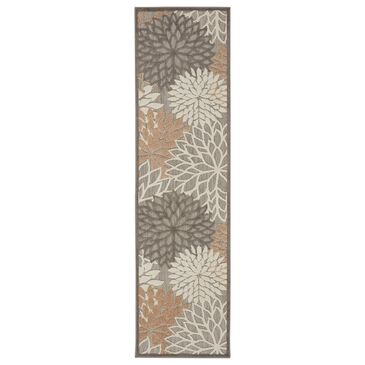 Nourison Aloha Floral 2" x 6" Natural Indoor/Outdoor Runner, , large