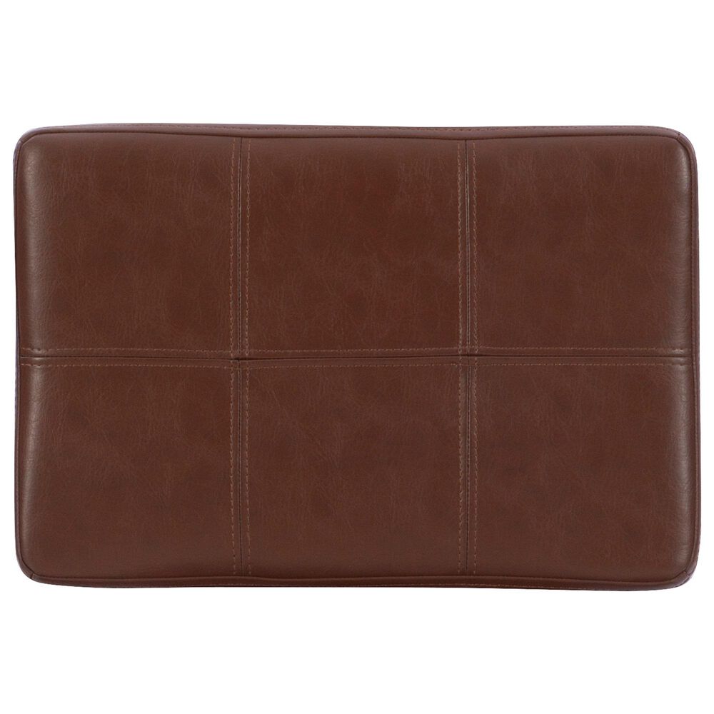 Linon Home Decor Claridge Counter Stool with Cognac Cushion in Dark Brown, , large