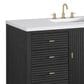 James Martin Vanities Myrrin 48" Vanity in Carbon Oak with 3 cm White Zeus Quartz Top, , large