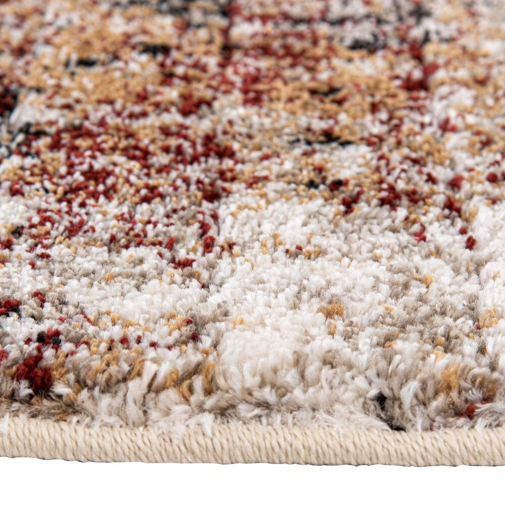 Central Oriental Oklahoma Koda 5&#39; x 7&#39;3&quot; White Sand and Dark Rust Area Rug, , large