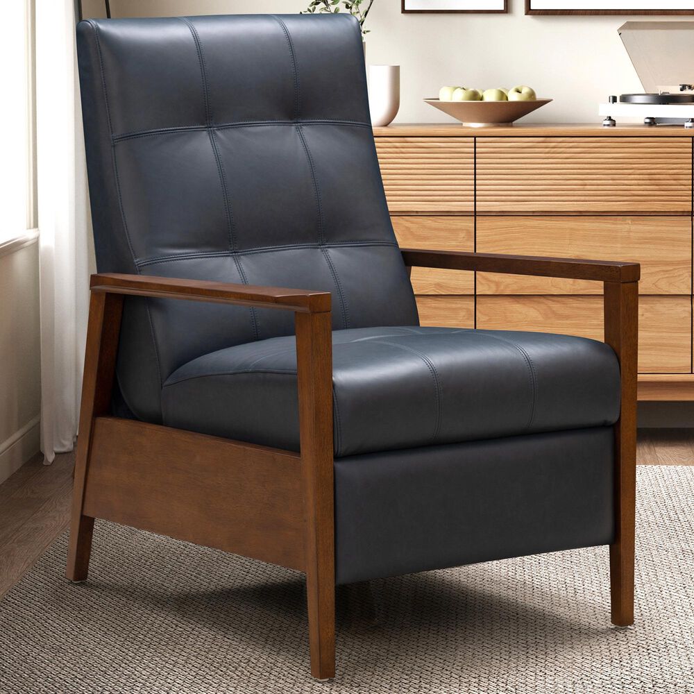 Barcalounger Bridget Leather Manual Recliner in Ocean, , large