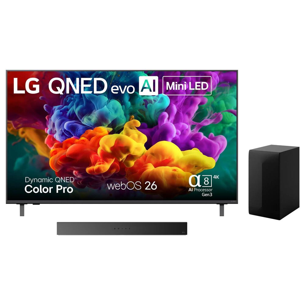 LG 65" Class 84B Series QNED evo AI Mini LED 4K - Smart TV with 3.1 Channel Soundbar System in Black, , large