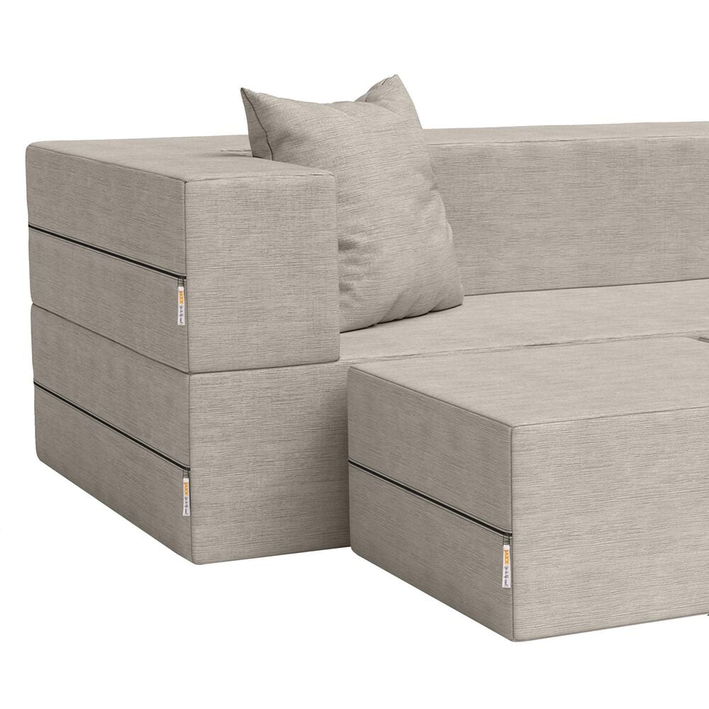 Jaxx Zipline 3-Piece Stationary Convertible Sleeper Sofa in Grey Velvet, , large