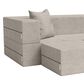 Jaxx Zipline 3-Piece Stationary Convertible Sleeper Sofa in Grey Velvet, , large