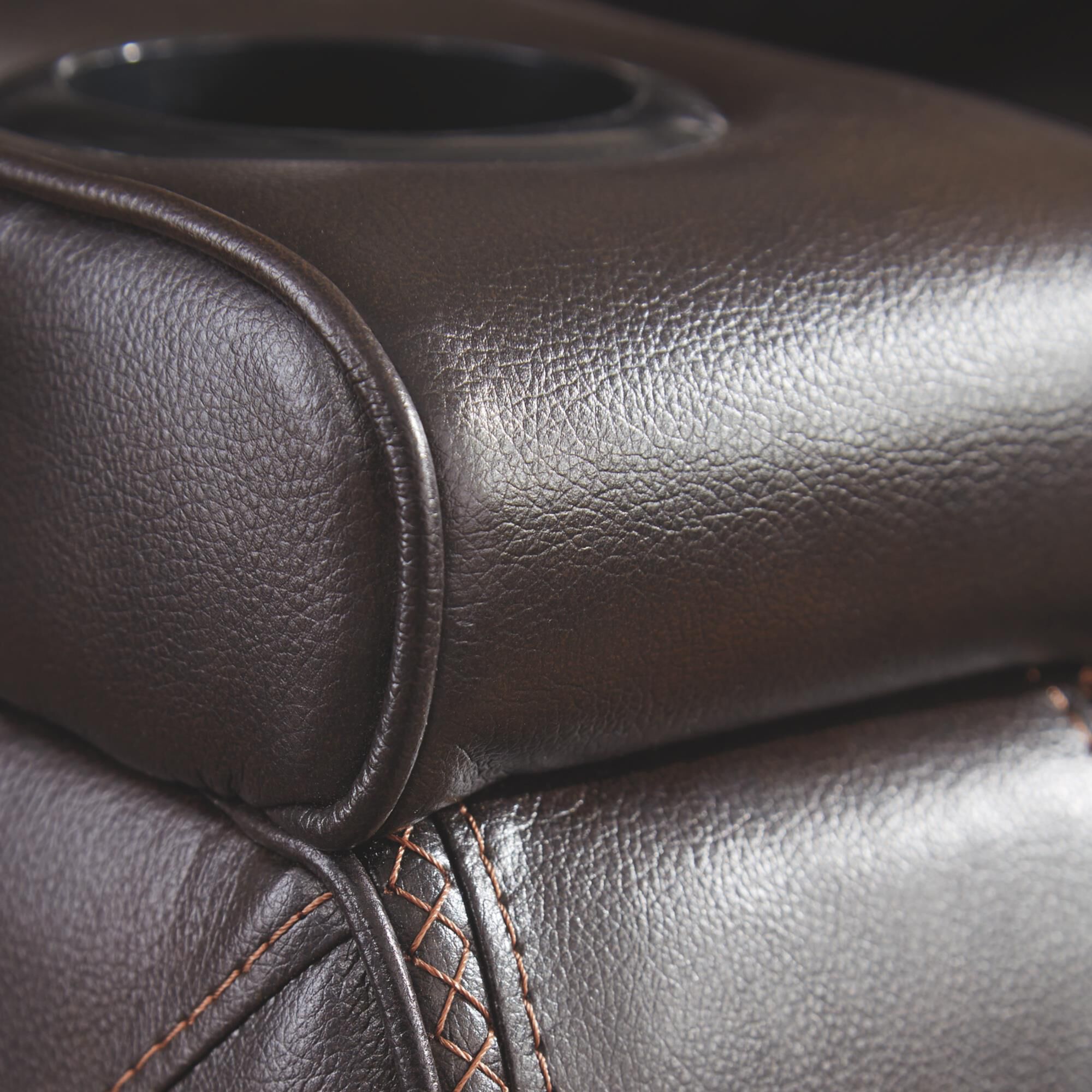 Signature Design by Ashley Warnerton Power Sofa with Headrest in Chocolate Nebraska Furniture Mart