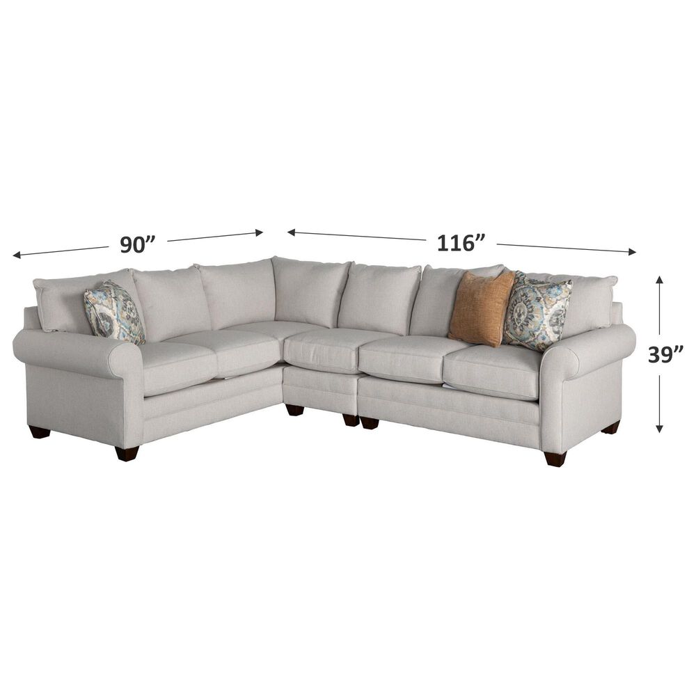 Bassett Aurora 3-Piece Sectional in Bisque, , large