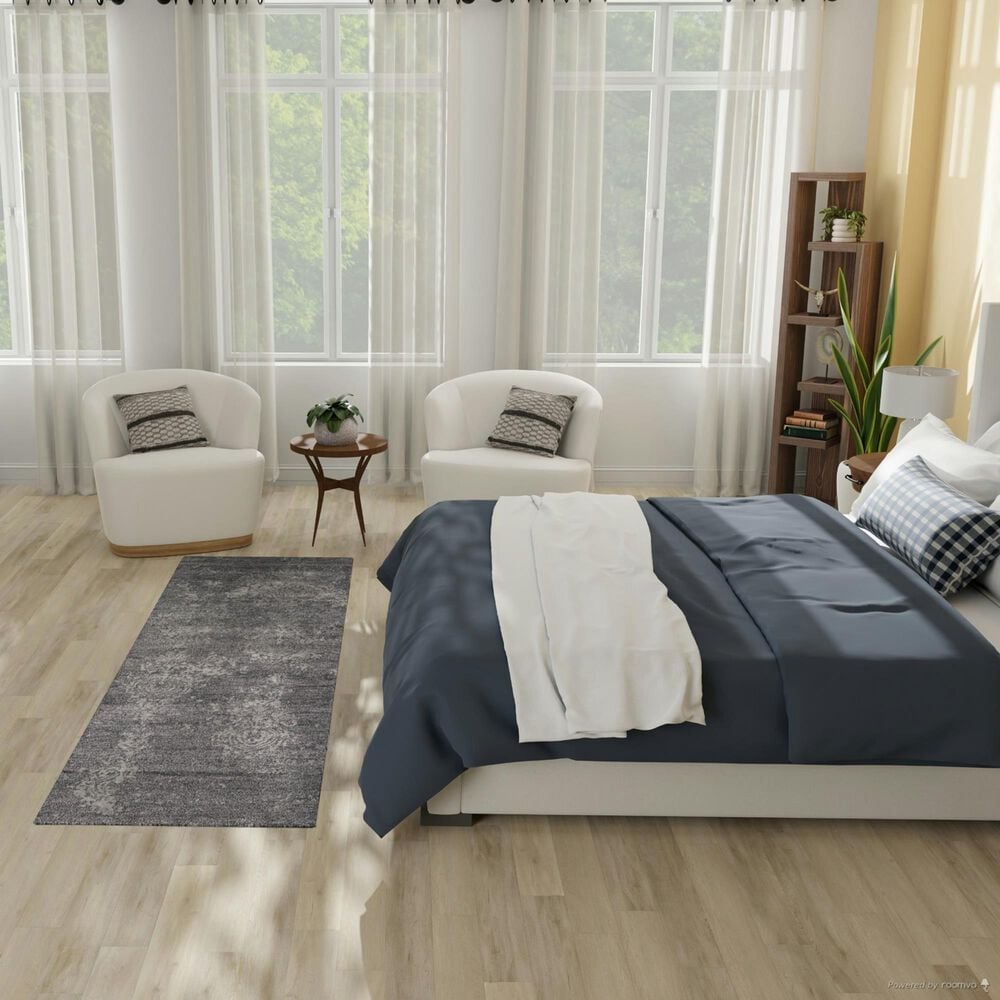 Nourison Silk Shadows 2&#39;3&quot; x 8&#39; Graphite Runner, , large